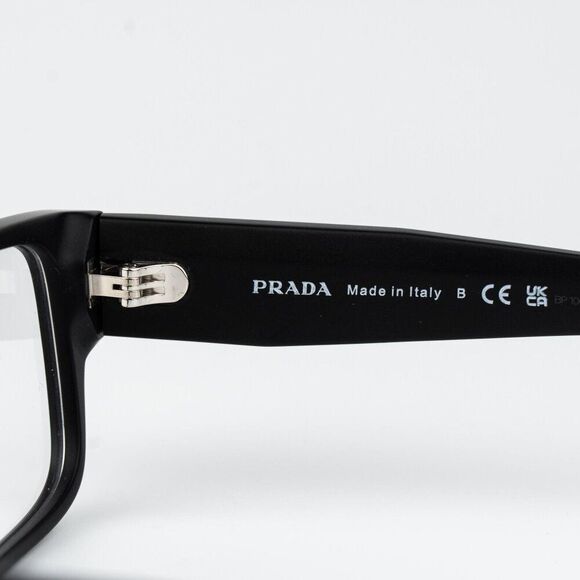 Prada Women Eyeglasses Matte Black Rectangle PRB09V 12P1O1 NEW AUTHENTIC main image 7